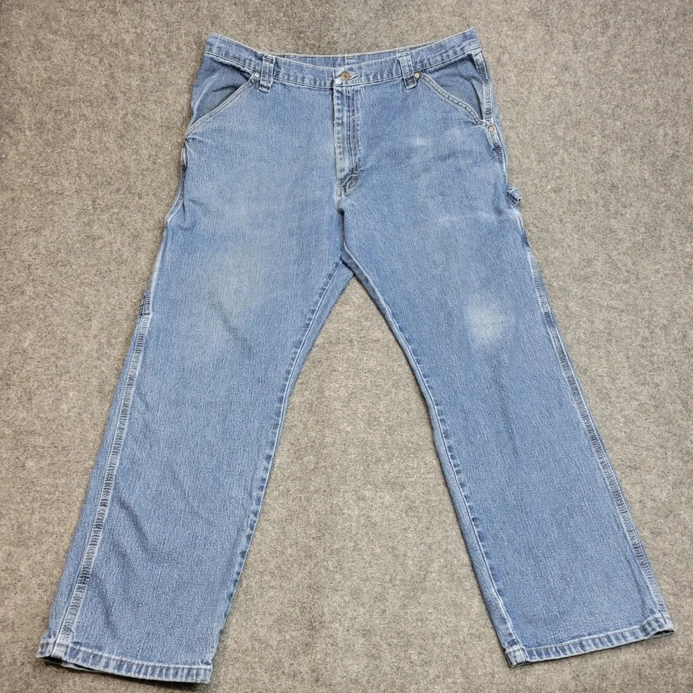 Wrangler Jeans Mens 38x30 Blue Denim Y2k Carpenter Workwear Rancher Country Cow